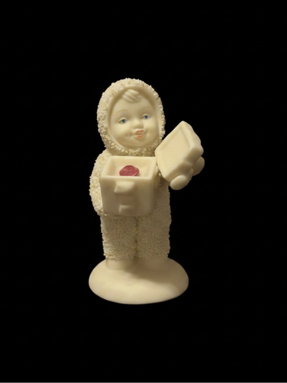 VINTAGE Department 56 Snowbabies A Gift For You October Rose Swarovski Figurine